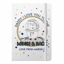 Personalised Peppa Pig Daddy Moon & Back A5 Notebook